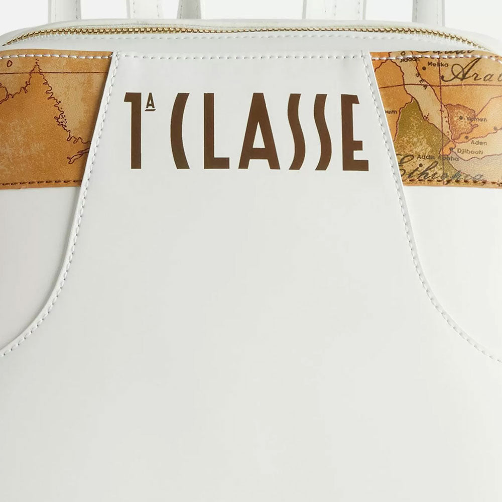 Zaino Donna 1A Classe Alviero Martini linea Geo Mirage in Tessuto Gommato Bianco LC69