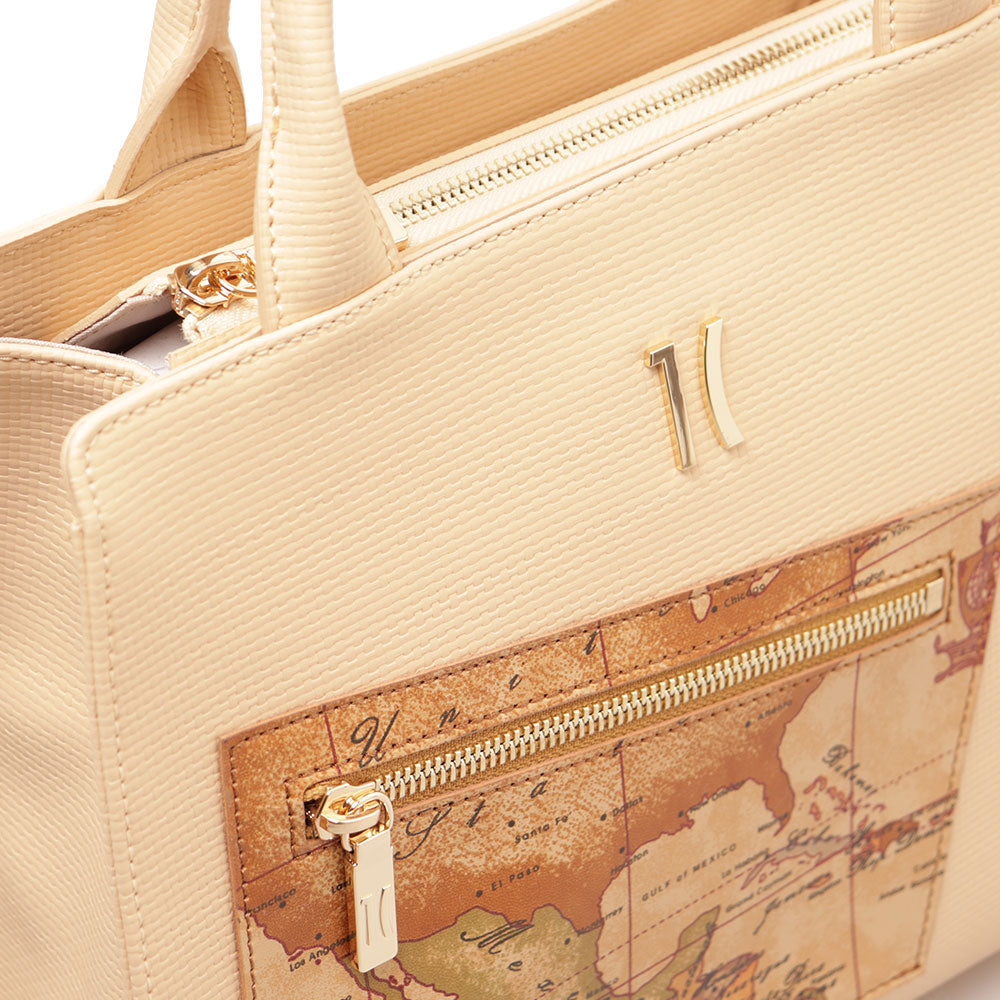 Borsa Donna a Mano 1A Classe Alviero Martini linea Geo Pagoda Beige LC71