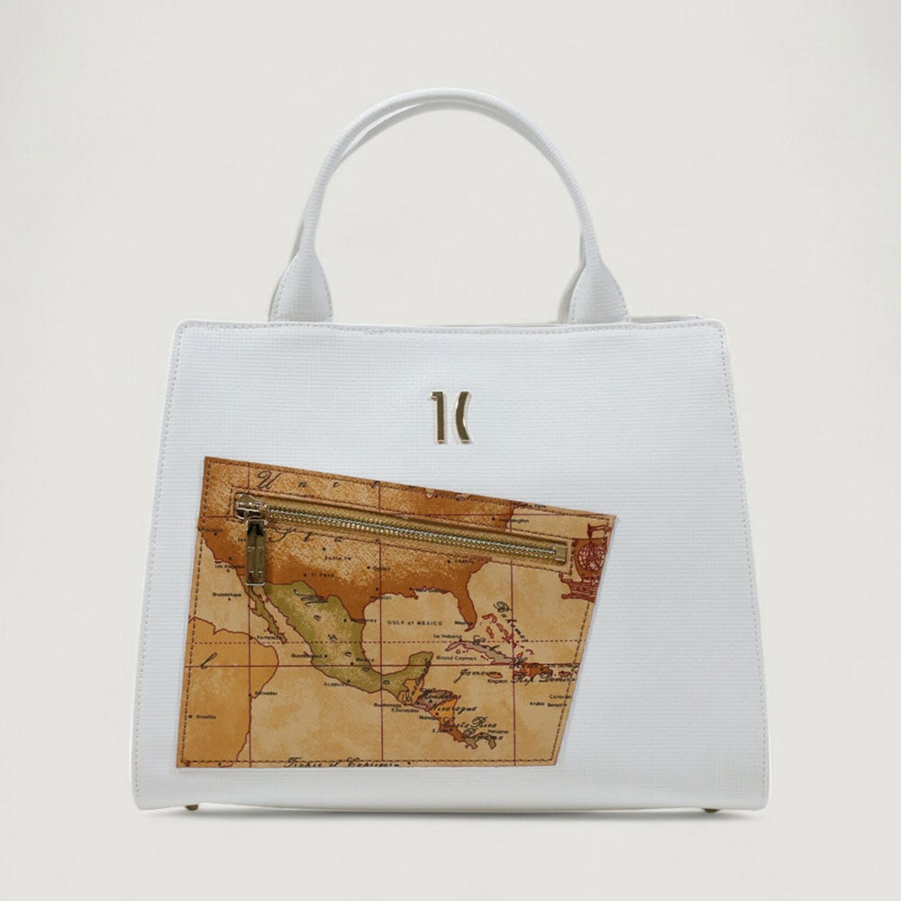 Damenhandtasche 1A Classe Alviero Martini Geo Pagoda White Line LC71