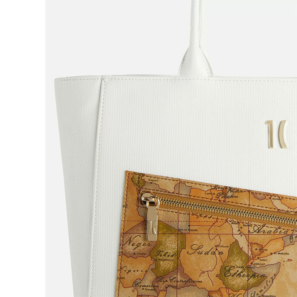 Shopping Bag 1A Classe Alviero Martini linea Geo Pagoda Bianca LC72