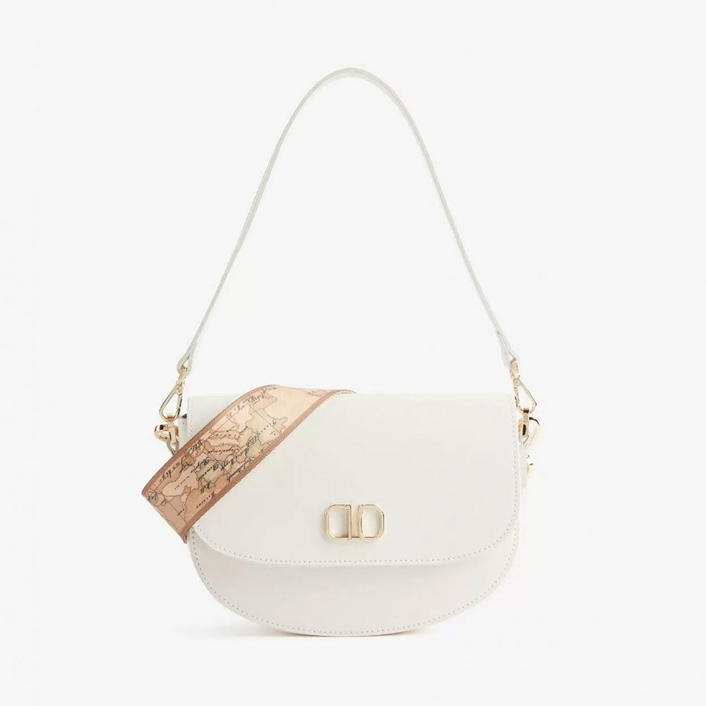 Borsa Sottospalla 1A Classe Alviero Martini linea Geo Summer Feeling in Pelle Bianco Cotone LC91