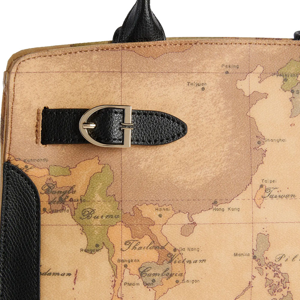 Alviero Martini 1A Classe Handtasche Valley Geo Linie Geo Classic und Farbe Schwarz LD63