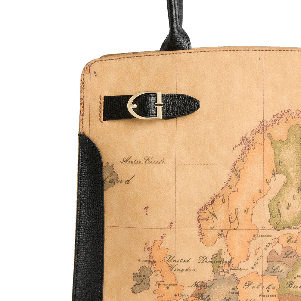 Shopping Bag 1A Classe Alviero Martini linea Valley Geo colore Geo Classic e Nero LD64