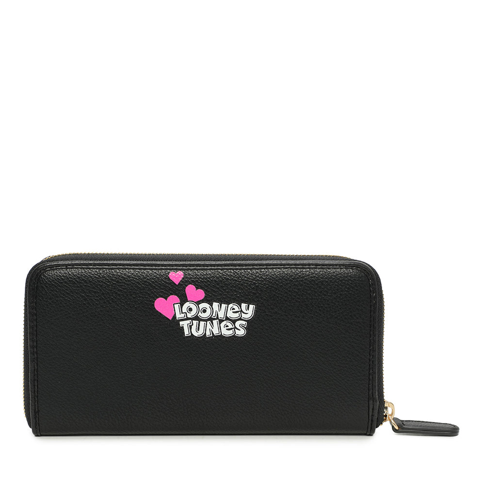 BRACCIALINI Damen-Geldbörse mit Rundum-Reißverschluss, Aufdruck „Lola Bunny“ und „Looney Tunes Amy Line“