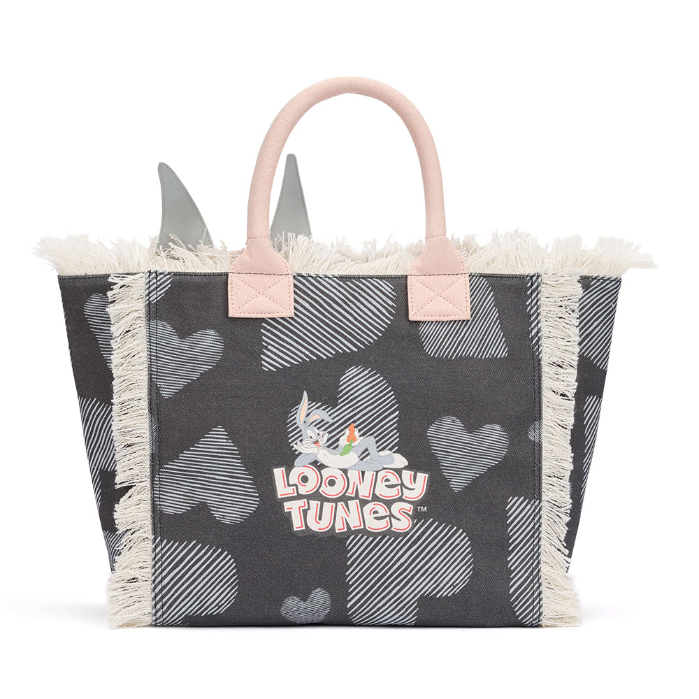 Borsa Donna a Mano BRACCIALINI linea Summer Looney Tunes in Tessuto Stampa Bugs Bunny