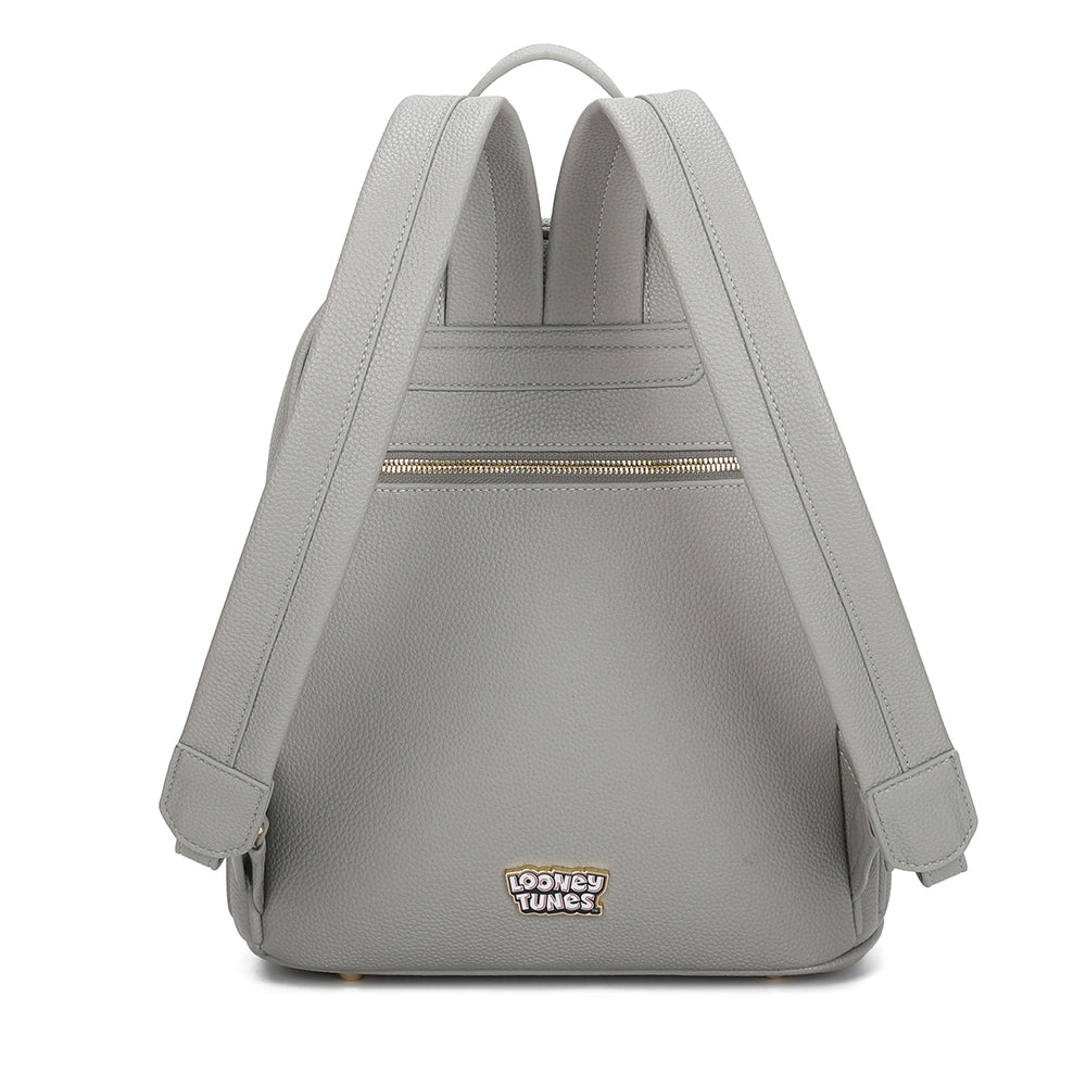 BRACCIALINI Damen-Rucksack mit Cartoline LT Grey Line und Daffy Duck Print