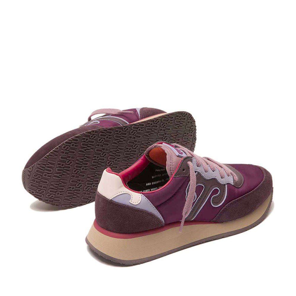 Sneakers Donna WUSHU RUYI Master M617 in Suede e Nylon Bordeaux Lavender Blue e Pink Rose