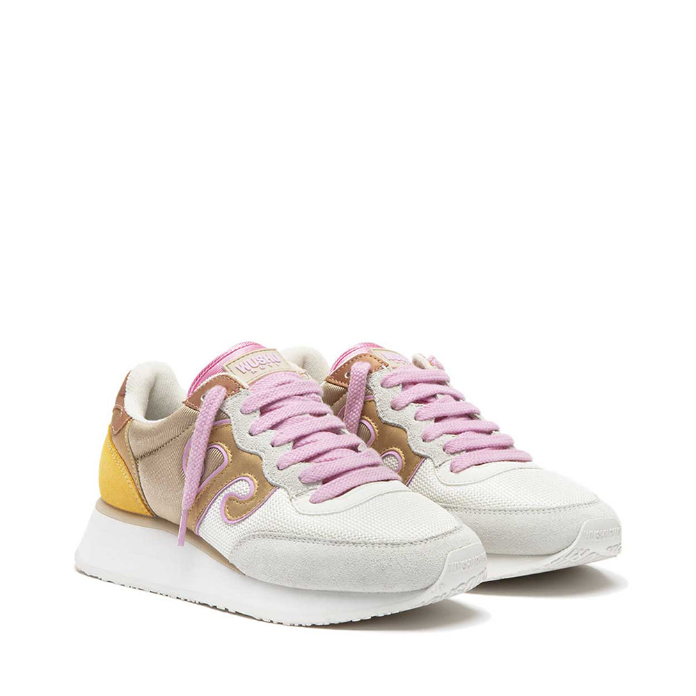WUSHU RUYI Master Sport MS403
Damenschuhe in Wispy Clouds Blooming Pink Old Yellow und Bronze