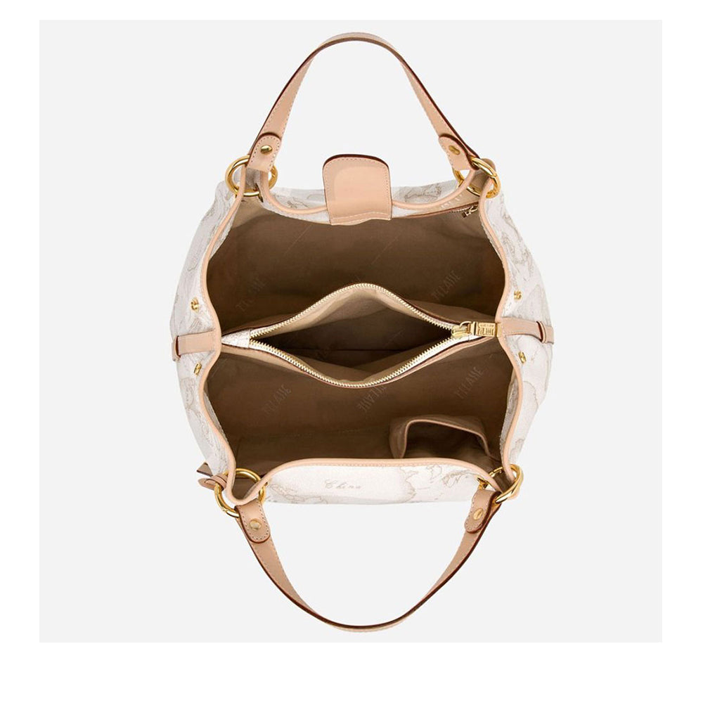 Borsa Donna a Mano con Tracolla 1A Classe Alviero Martini linea Geo White N148