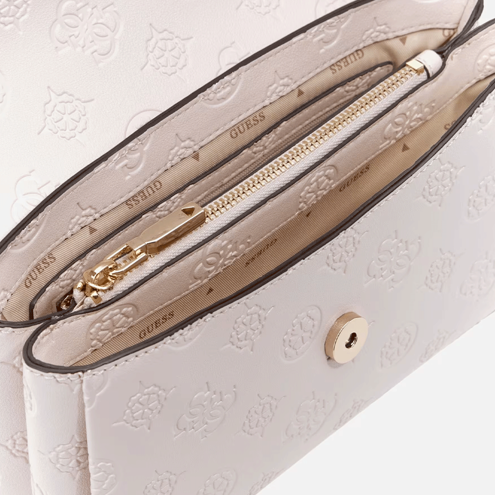 Borsa Donna a Mano con Tracolla GUESS Linea Tisha colore Stone Logo Misura Piccola
