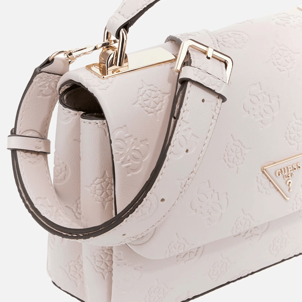 Borsa Donna a Mano con Tracolla GUESS Linea Tisha colore Stone Logo Misura Piccola