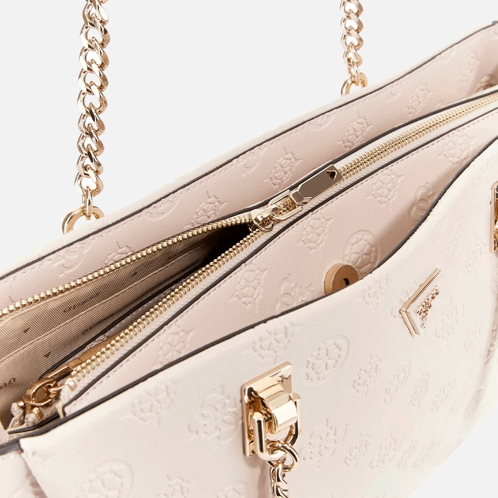 Borsa Donna Shopper a Spalla GUESS Linea Tisha colore Stone Logo
