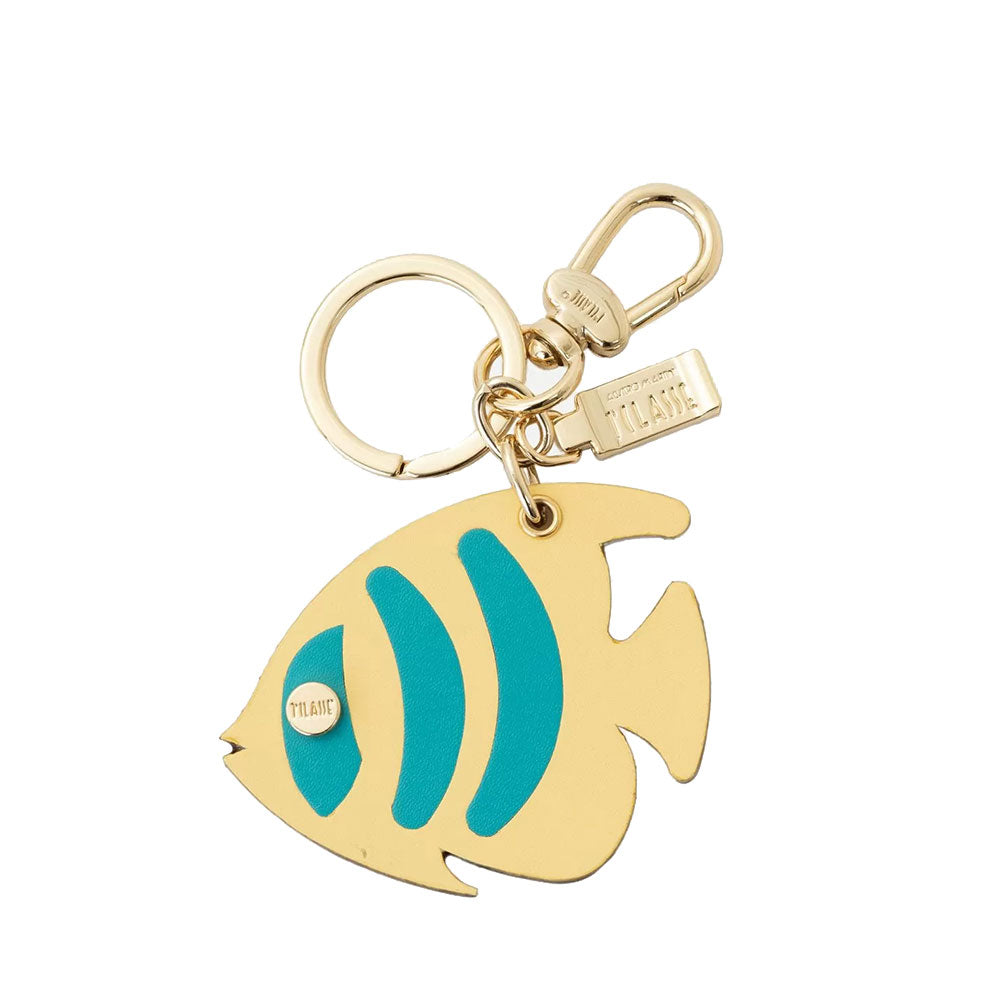 Portachiavi Donna Charm Pesce Tropicale 1A Classe Alviero Martini in Pelle Giallo Chiaro PN35