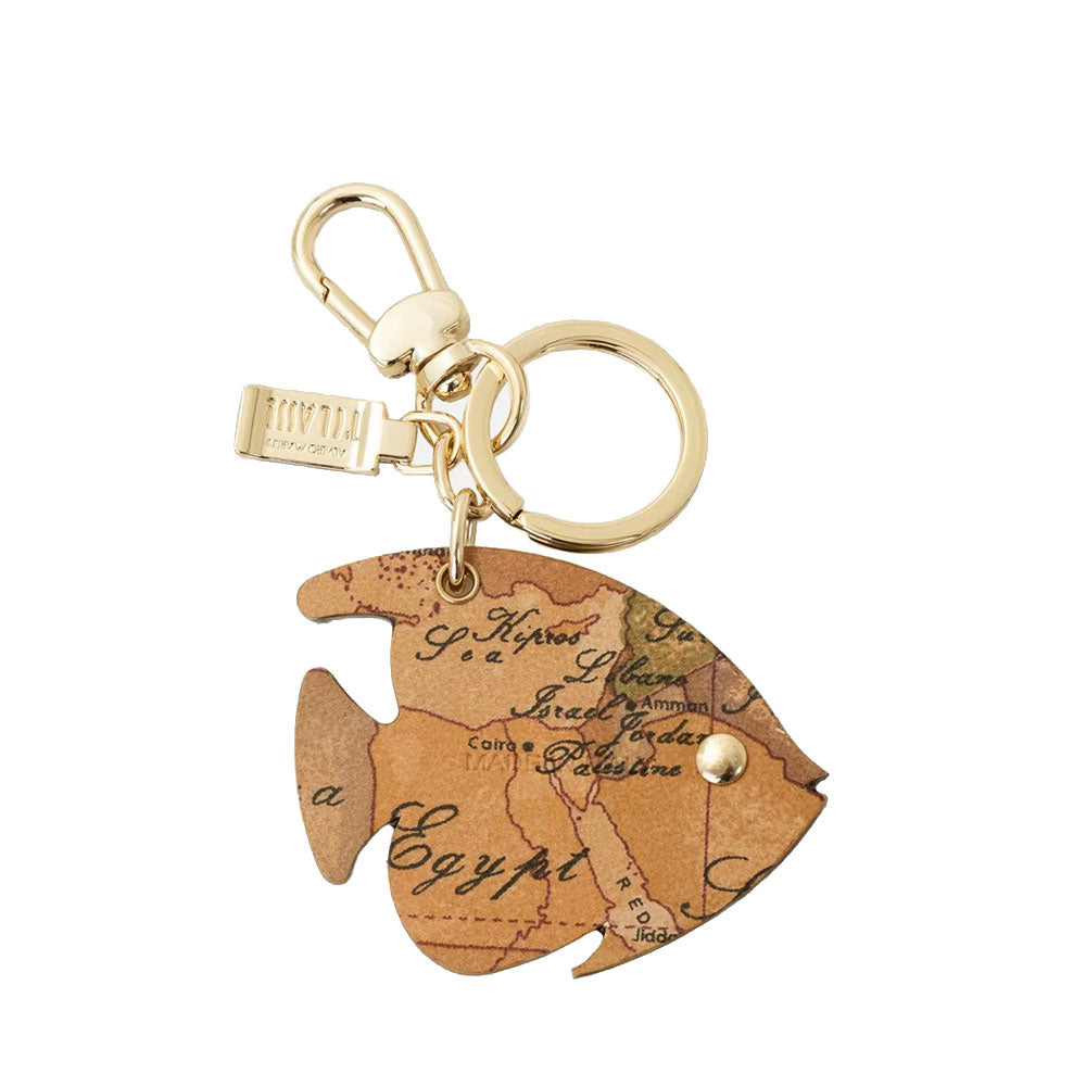 Portachiavi Donna Charm Pesce Tropicale 1A Classe Alviero Martini in Pelle Giallo Chiaro PN35