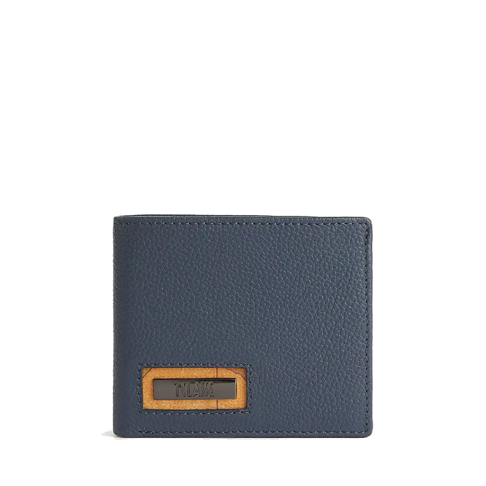 Portafoglio Uomo Piccolo 1A Classe Alviero Martini linea Trip Leather in Pelle Blu Denim PN80