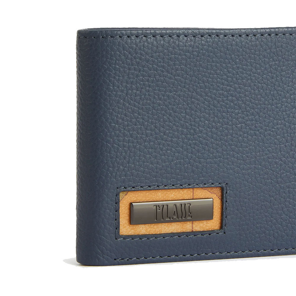 Portafoglio Uomo Piccolo 1A Classe Alviero Martini linea Trip Leather in Pelle Blu Denim PN80