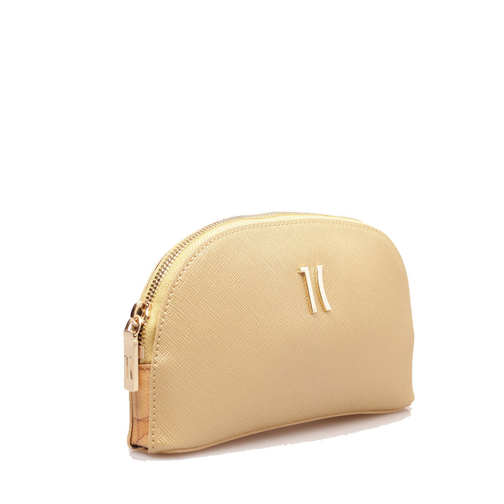 Kosmetiktasche 1A Klasse Alviero Martini Flying City Linie Hellgold PN94