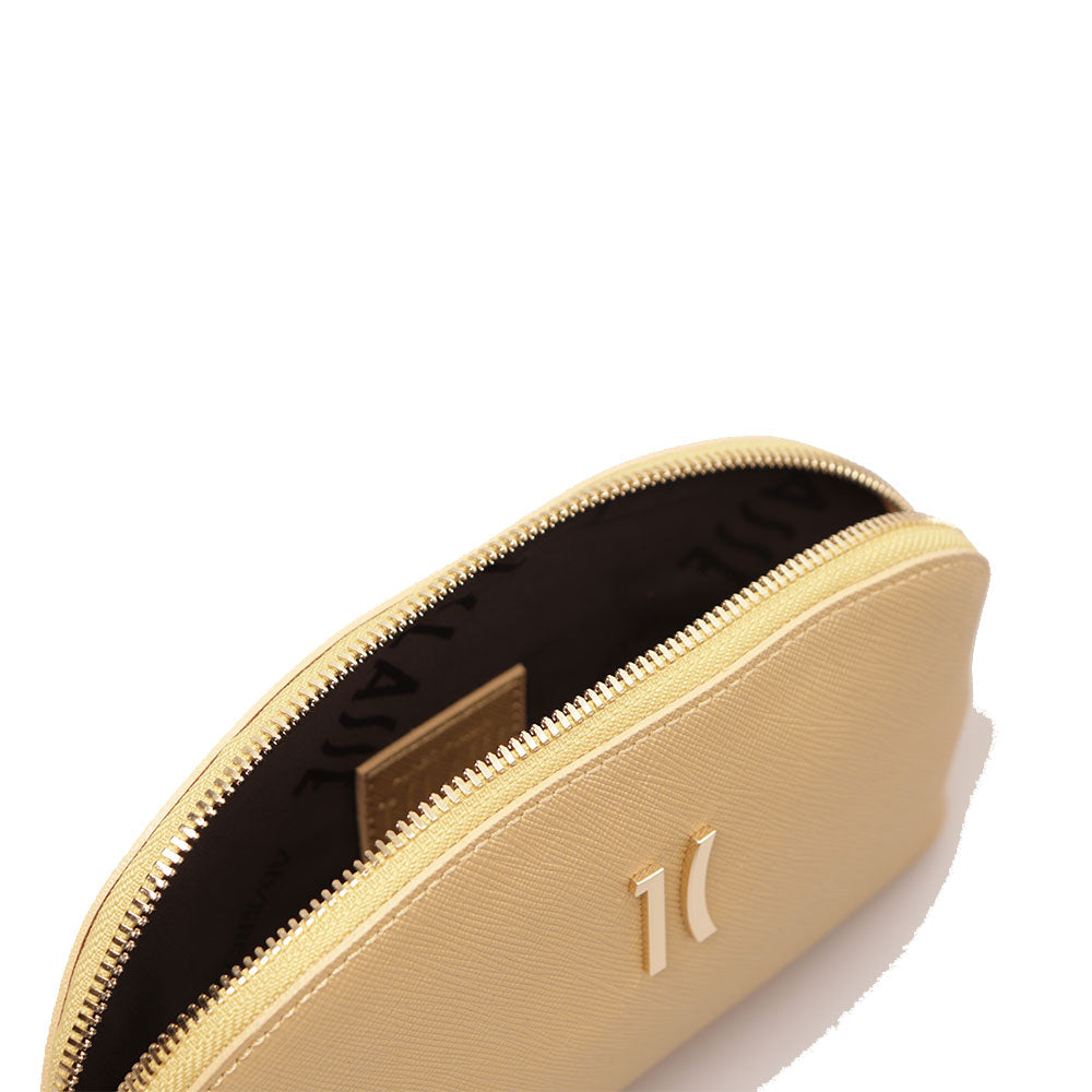 Kosmetiktasche 1A Klasse Alviero Martini Flying City Linie Hellgold PN94