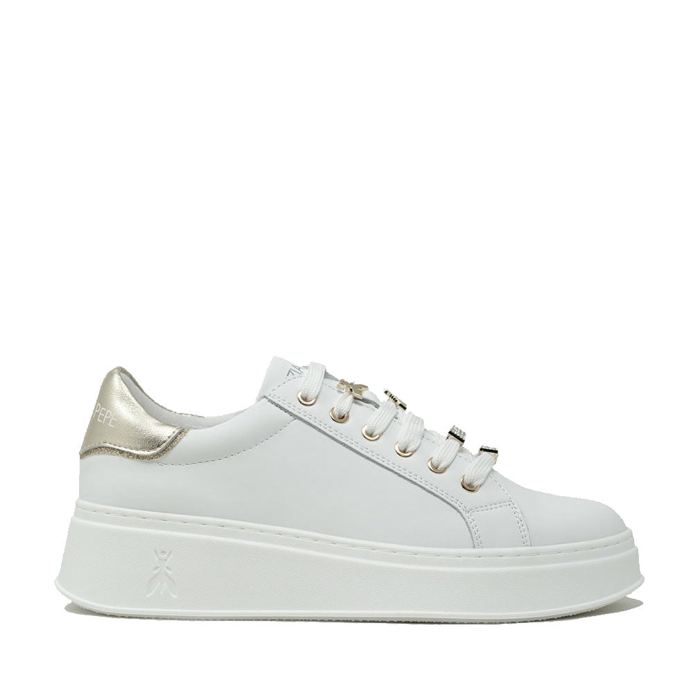 PATRIZIA PEPE FLYCHARMS LINIE
Mädchen Plateau-Sneaker aus weißem Leder