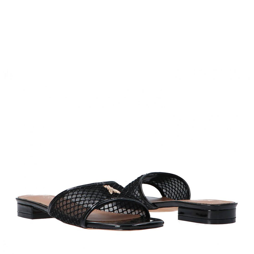 Ciabatte PATRIZIA PEPE Girl linea Flynet Sandal in Rete Nera con Strass