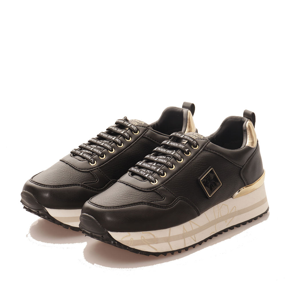 PATRIZIA PEPE Micro Running Linie
Girl Running Sneakers in Schwarz und Platin