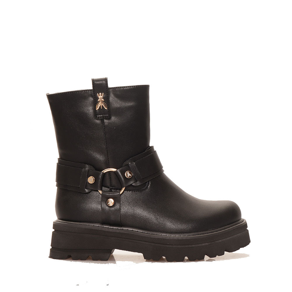 PATRIZIA PEPE Mädchen-Stiefelette Light Anel aus schwarzem Leder