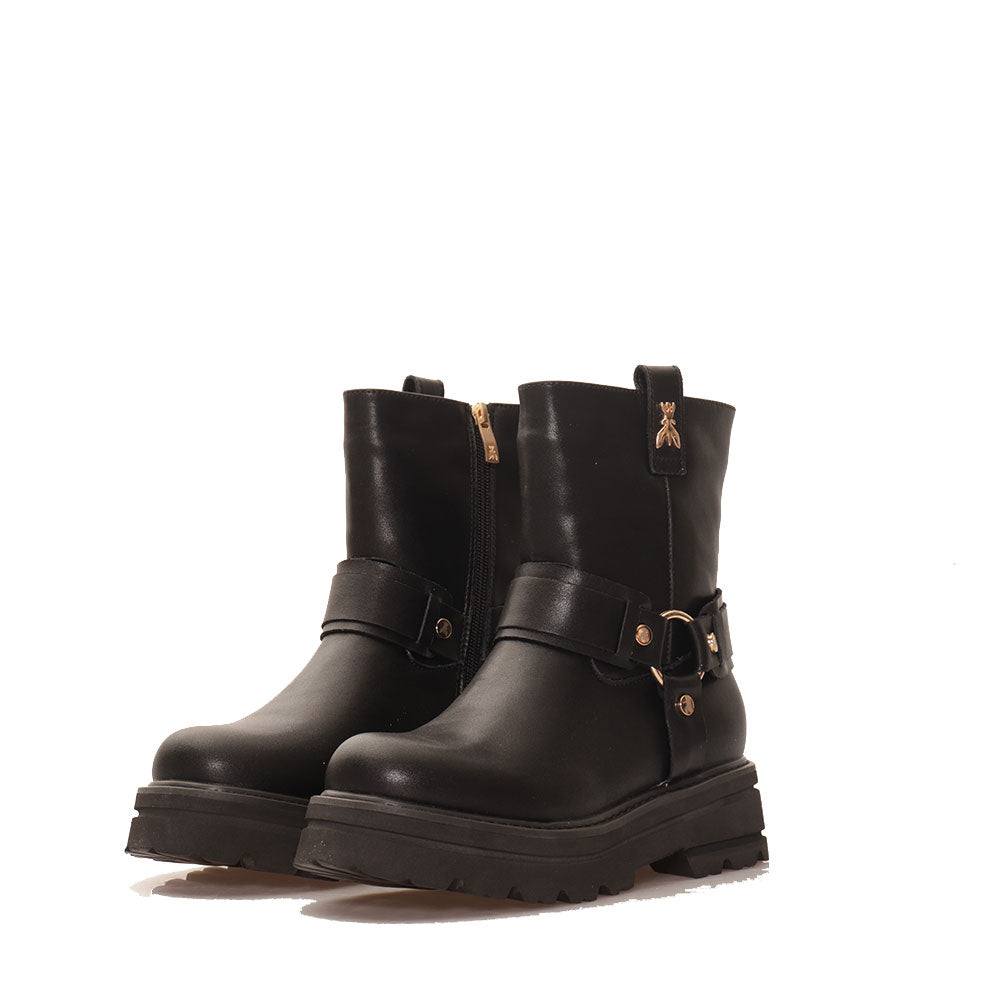 PATRIZIA PEPE Mädchen-Stiefelette Light Anel aus schwarzem Leder