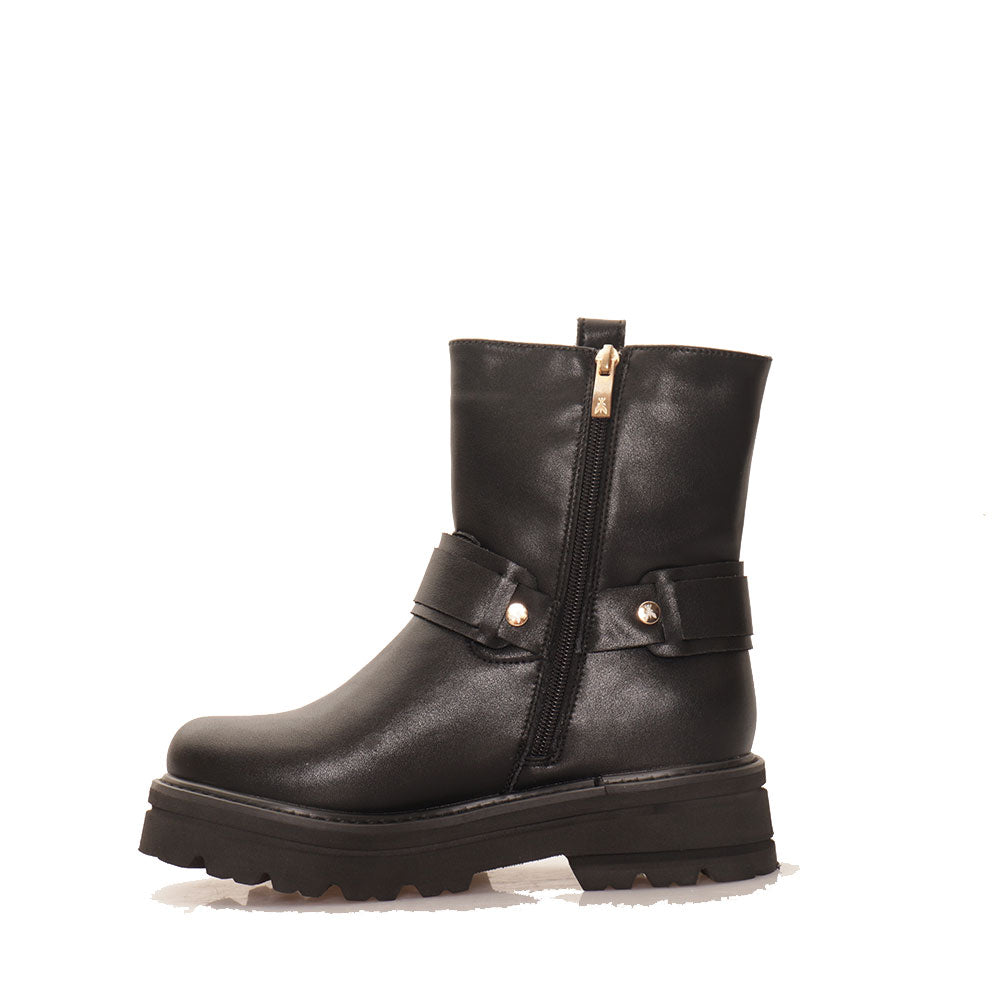 PATRIZIA PEPE Mädchen-Stiefelette Light Anel aus schwarzem Leder