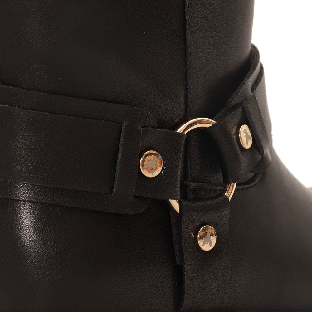 PATRIZIA PEPE Mädchen-Stiefelette Light Anel aus schwarzem Leder
