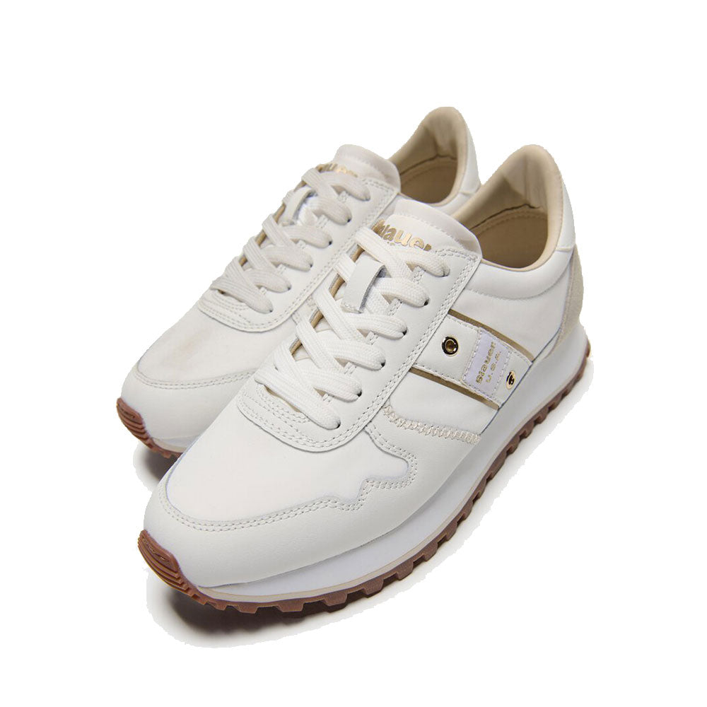 Sneakers Donna BLAUER linea Millen 03 in Nylon White Cream
