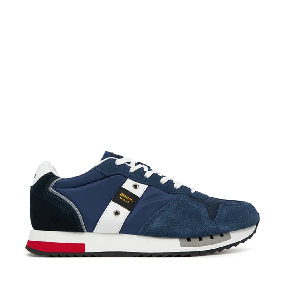 Sneakers Uomo BLAUER Queens 01 in Mesh e Suede Navy Royal