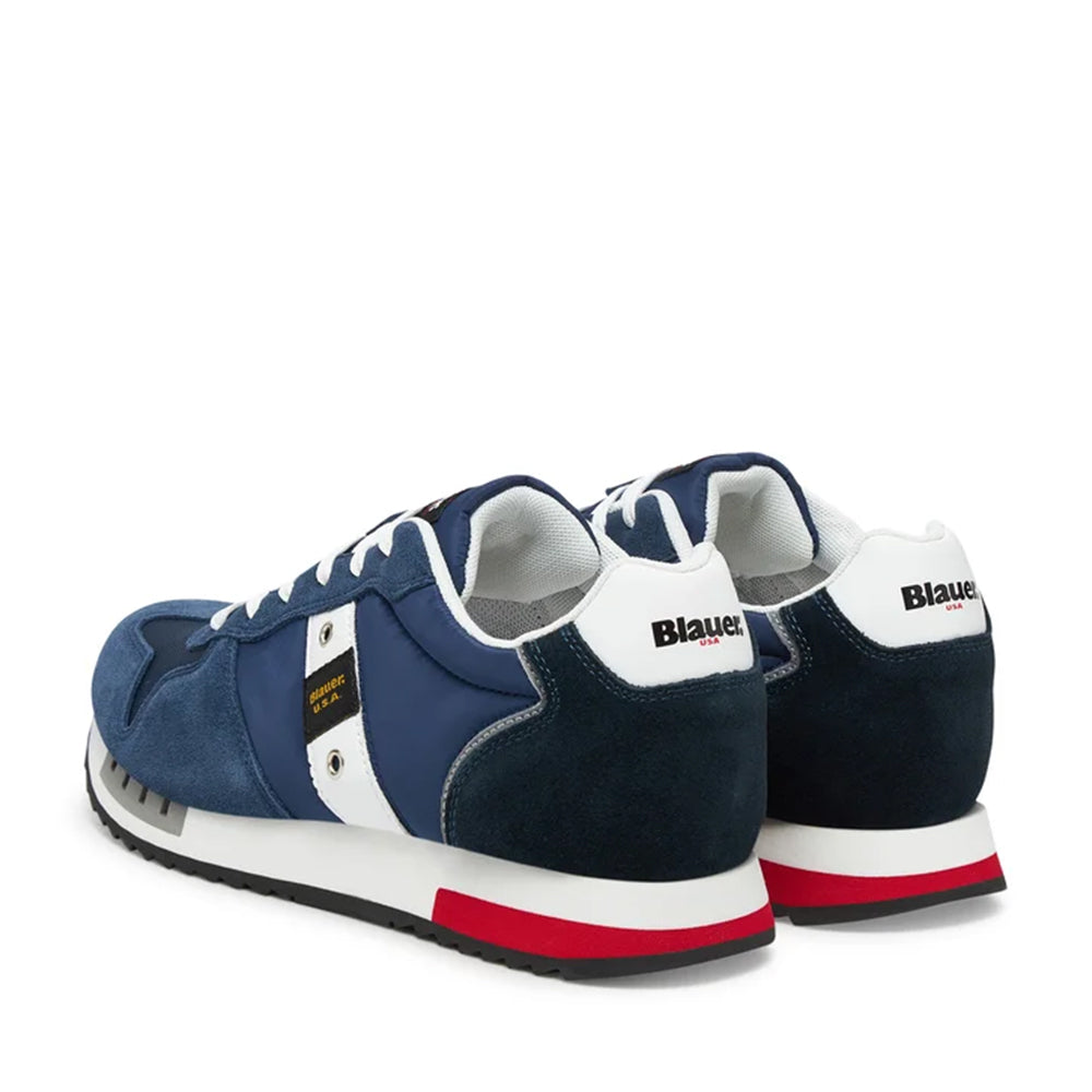 Sneakers Uomo BLAUER Queens 01 in Mesh e Suede Navy Royal