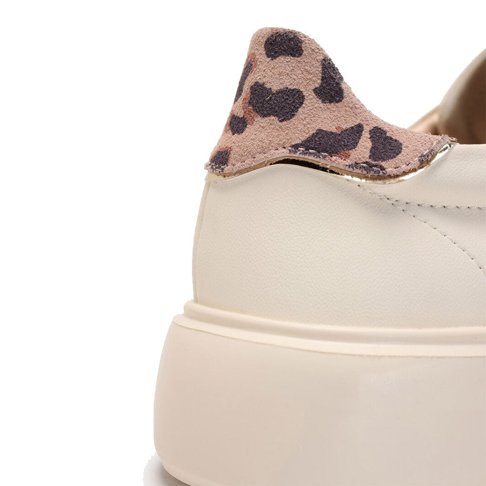 Sneakers Donna BLAUER linea Venus 01 in Pelle colore Cream Leopard