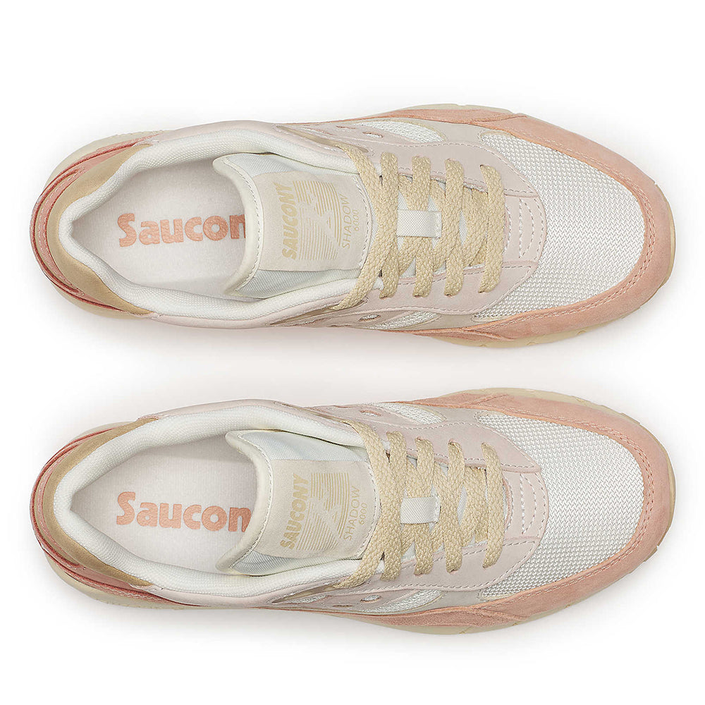 SAUCONY Shadow 6000
Damen Sneaker aus Leder und Stoff in der Farbe Off White - Peach