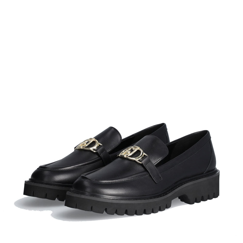 Damenschuhe LIU JO Cora 01 Mokassin aus schwarzem Leder