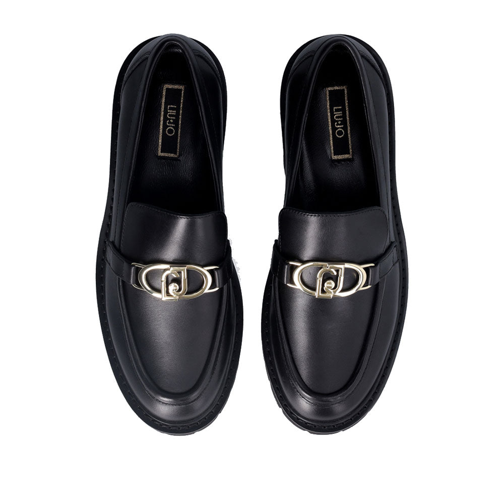 Damenschuhe LIU JO Cora 01 Mokassin aus schwarzem Leder