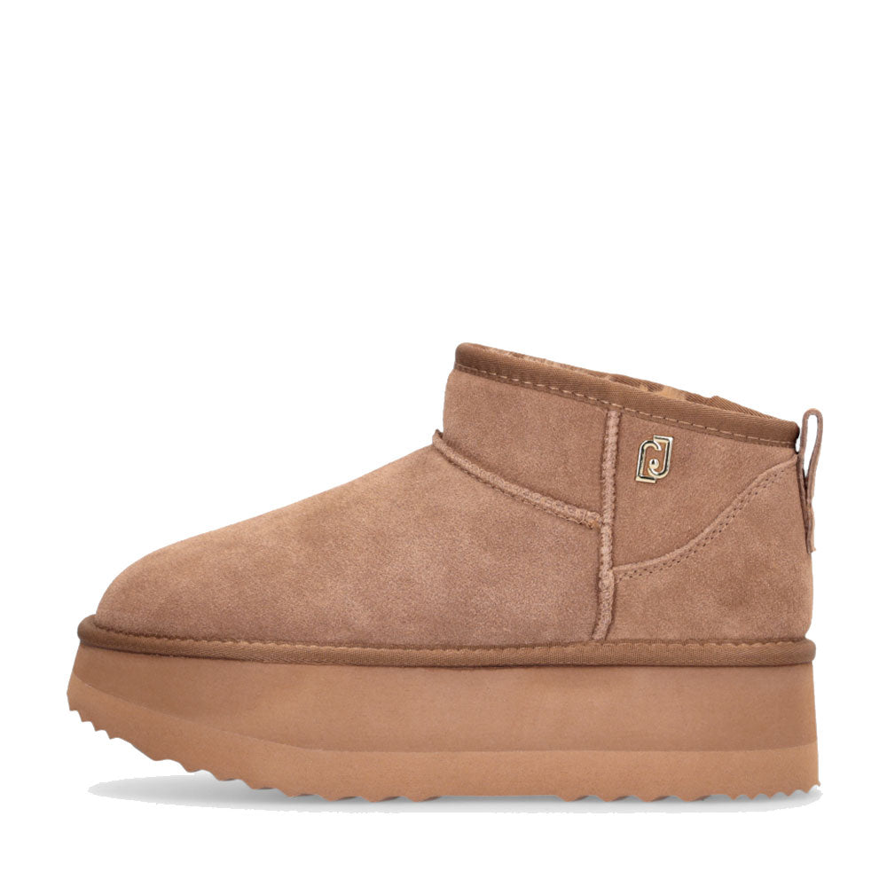 LIU JO Jane 01
Damenschuhe, gepolsterte Plateau-Stiefeletten aus Wildleder in der Farbe Cognac