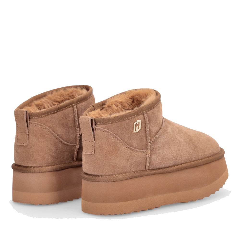 LIU JO Jane 01
Damenschuhe, gepolsterte Plateau-Stiefeletten aus Wildleder in der Farbe Cognac