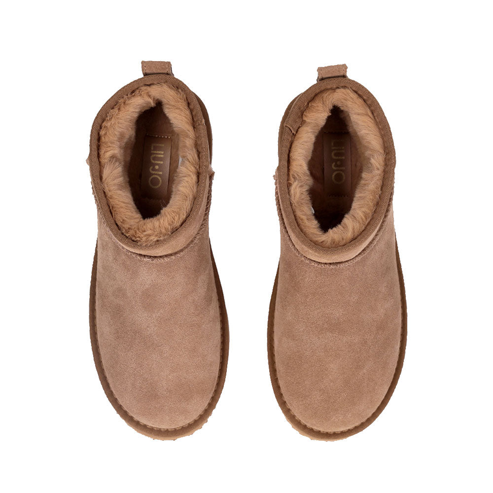 LIU JO Jane 01
Damenschuhe, gepolsterte Plateau-Stiefeletten aus Wildleder in der Farbe Cognac