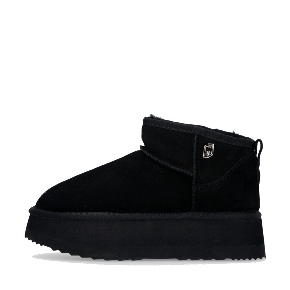 Damenschuhe LIU JO Jane 01 gepolsterte Plateau-Stiefeletten aus schwarzem Wildleder