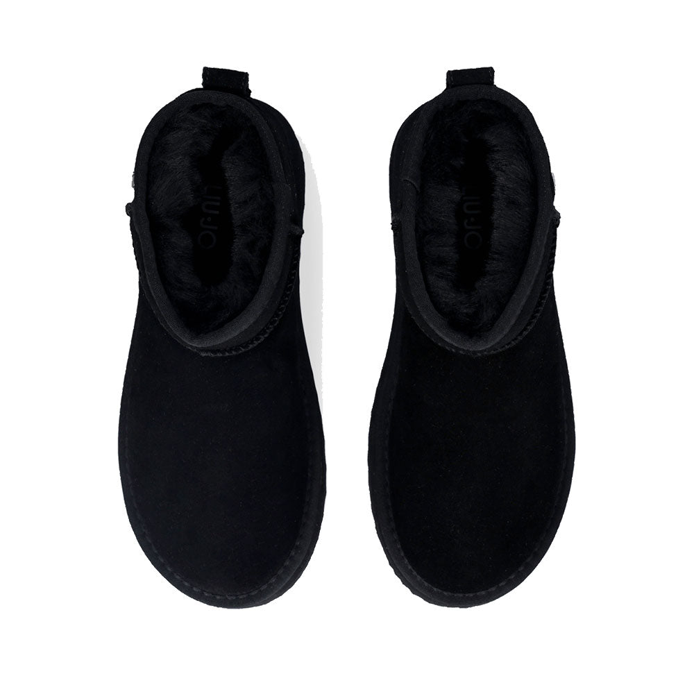 Damenschuhe LIU JO Jane 01 gepolsterte Plateau-Stiefeletten aus schwarzem Wildleder