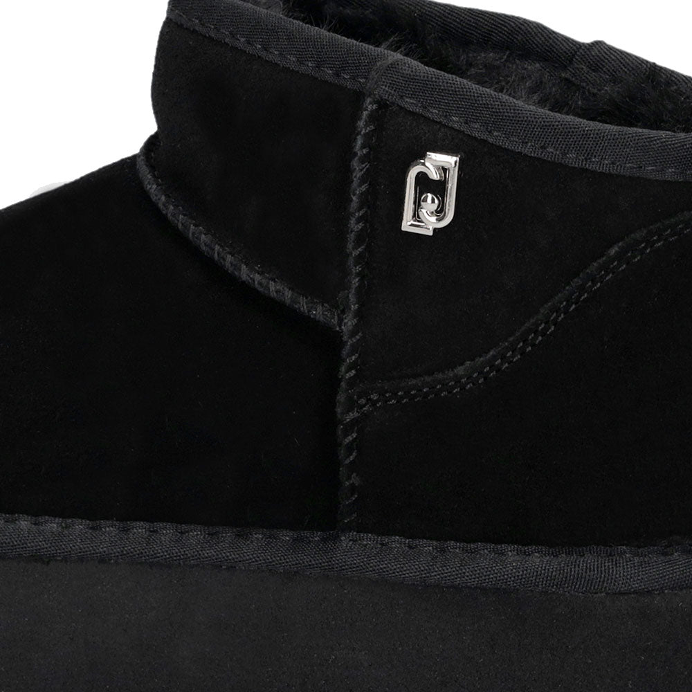 Damenschuhe LIU JO Jane 01 gepolsterte Plateau-Stiefeletten aus schwarzem Wildleder