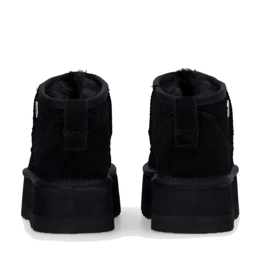 Damenschuhe LIU JO Jane 01 gepolsterte Plateau-Stiefeletten aus schwarzem Wildleder