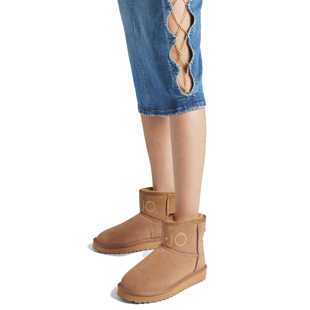 LIU JO Jil 02
Cognac perforierte gepolsterte Stiefeletten aus Wildleder