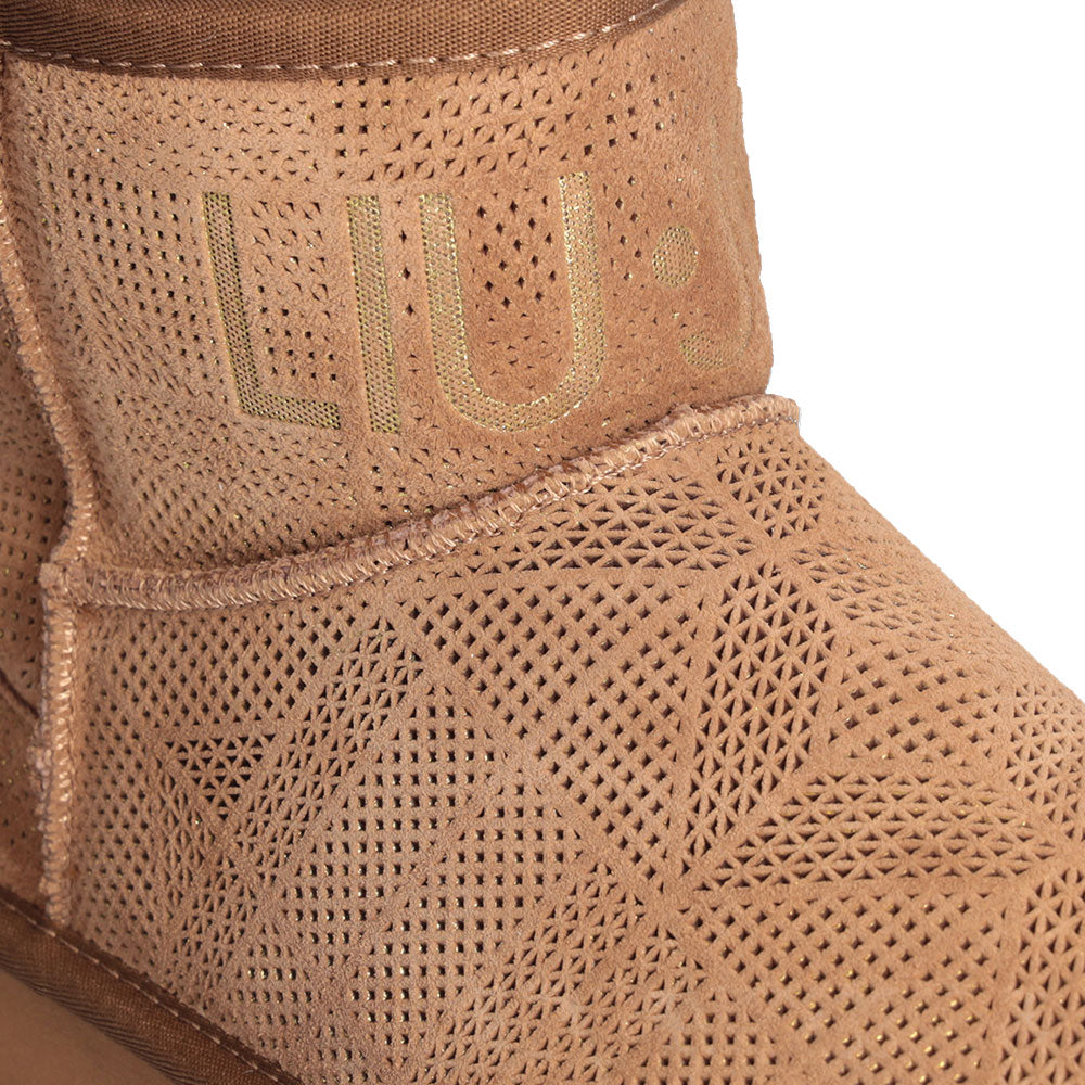LIU JO Jil 02
Cognac perforierte gepolsterte Stiefeletten aus Wildleder