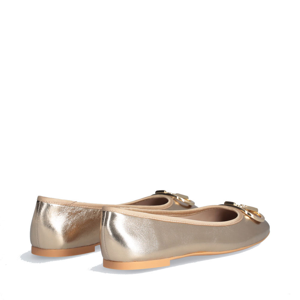 LIU JO Dafne 04 Damenschuhe aus laminiertem Leder Hellgold