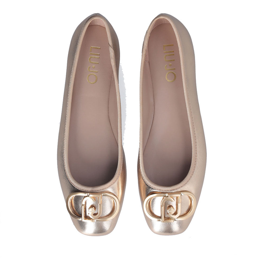 LIU JO Dafne 04 Damenschuhe aus laminiertem Leder Hellgold