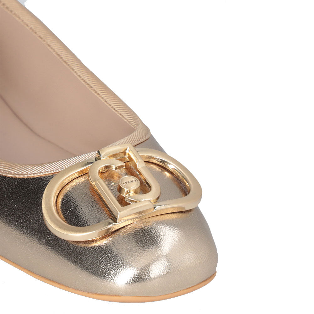 LIU JO Dafne 04 Damenschuhe aus laminiertem Leder Hellgold