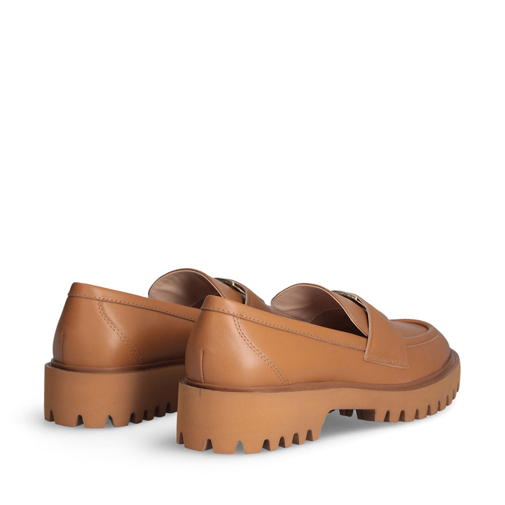 Mocassino Donnna LIU JO Cora 12 in Pelle color Cuoio con Maxi Logo