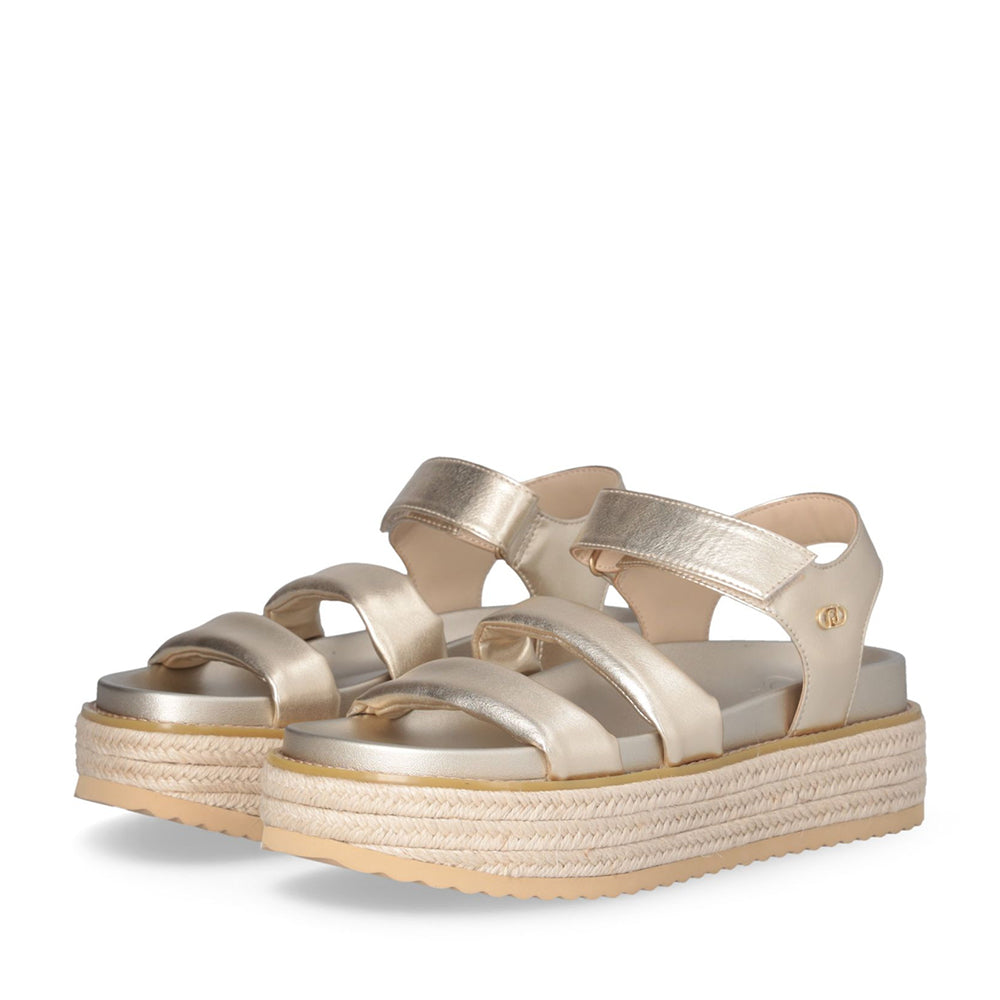 LIU JO Panarea 01
Laminierte hellgoldene Plateau Sandalen
